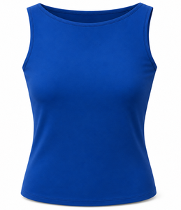 Camiseta sin mangas con cuello barco para mujer al por mayor, diseño casual prémium, logotipo personalizado, tejido de encaje, ecológica, ligera y de secado rápido - Product Image 3