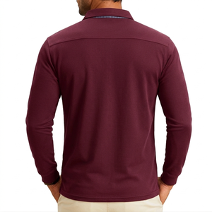 Polo à manches longues pour homme, respirant, léger, décontracté, vente en gros, prix bas, polos personnalisés à impression longue - Product Image 6