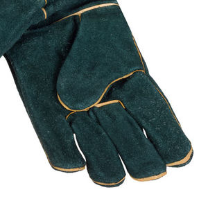 Custom Dark Green Leather Welding <b>Gloves</b> <b>Long</b> Cuff Heat Resistant Eco-Friendly Lightweight Outdoor Safety Work <b>Gloves</b> Four - Product Image 2
