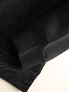 Custom Logo High-quality Cotton Hooded Sweatshirt Black Casual Pullover Adults All Seasons Promotional Wear Silk Screen Printing - Product Image 5
