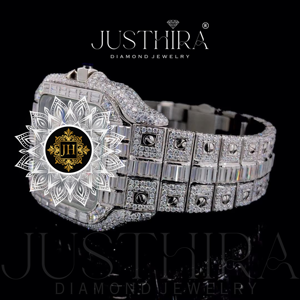 Reloj de Diamantes Moissanite Resistente al Agua Más Vendido para Hombre, Reloj de Pulsera de Lujo con Incrustaciones de Diamantes y Construcción Duradera Disponible para la Venta - Product Image 4
