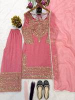 Baju Salwar Palazzo Sutra Biru Terbaru untuk Pesta Musim Panas, Gaya Tradisional Pakistan Bollywood, Desainer India, Terlaris, Mewah untuk Pernikahan