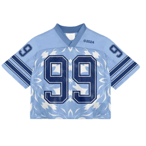 Custom Retro Crop American Football Jerseys Sublimated Printing Men's Lightweight Mesh V-Neck Short Sleeve Custom Design & Logo - Product Image 1