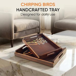 Bandeja de Servir de Madera de Primera Calidad con Diseño Pintado a Mano para Utensilios de Cocina, Artículo Decorativo Elegante en Venta al Mejor Precio - Product Image 3