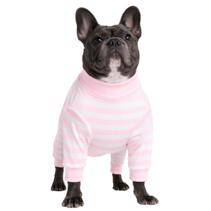<b>Dog</b> Pajamas Onesie Pink Stripes Print Soft Stretch Pet Sleepwear Cozy Breathable All Season Nightwear For Small Medium <b>Dogs</b> - Product Image 1