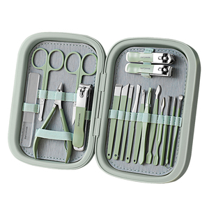 15 Pcs Beauty Kit Black Color Coated <b>Nail</b> Clipper Scissors <b>Nail</b> Files Professional Manicure Set With Leathers Pouch Custom - Product Image 5