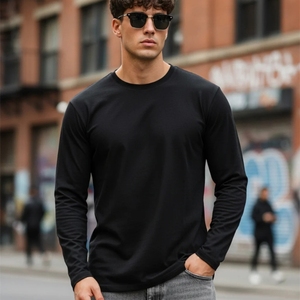 Camiseta de lana merino con cuello redondo, informal, personalizada, de la marca Solar Wool Factory, para hombre, para primavera y otoño. - Product Image 4