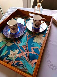 Mesa de Noche de Madera con Bandeja Impresa, Bandeja de Madera Personalizada para Guardar Teléfono y Reloj, Plato de Servicio al por Mayor - Product Image 3