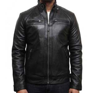 Chaqueta de cuero informal vintage de otoño invierno para hombre, chaqueta de motociclista estilo bomber con bolsillos, diseño de chaqueta para hombre - Product Image 3