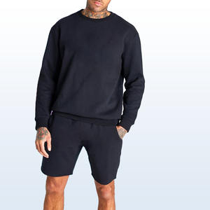 ชุดเซ็ตเสื้อยืดแขนสั้นและกางเกงขาสั้นผู้ชายแบบสองชิ้นสำหรับฤดูร้อน ปักลายเชนิลล์ตามสั่ง สีพื้น ซิปหน้า - Product Image 6