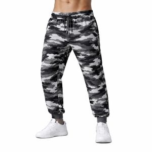 Pantalon de survêtement cargo en coton pour homme, coupe droite, décontracté, camouflage, taille mi-haute, avec cordon de serrage et broderie - Product Image 2