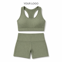 Ensemble de vêtements de sport 2 pièces pour femmes, combinaison et short taille haute, vêtements de yoga et de fitness, vêtements d'entraînement personnalisés OEM