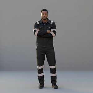 Overol de Seguridad Reflectante Rojo de Poliéster ANSI Clase 1 con Logotipo Personalizado OEM, Impermeable, con Luces LED Intermitentes, para Trabajo de Construcción para Hombres - Product Image 6