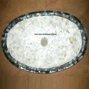 Luxurious Hand Crafted Natural Mother of Pearl Sink <b>Round</b> Shape Most Fancy Wash <b>Basin</b> Bathroom Sink for Elegant Interiors - Product Image 2