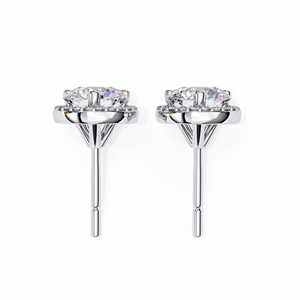 Luxury Round E VS 1ct Each and Round Cut Lab Grown Diamond 14K Gold IGI Certified <b>Earring</b> <b>Tops</b> for Gift Party & Anniversary - Product Image 5