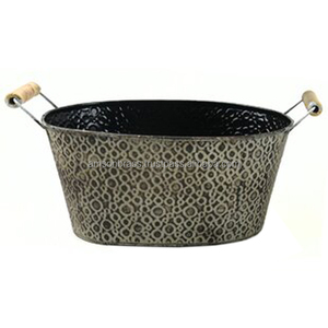 Cubo de hielo de Metal de hierro galvanizado, Enfriador de vino de Metal de alta calidad, cubo de hielo, herramienta de barra, cerveza, vino, champán, bañera ovalada - Product Image 2