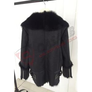 Dernier modèle en coton-Manteau noir d'hiver en cuir sexy pour femme, respirant et décontracté, à la mode pour femme-Manteaux en cuir à col en fourrure - Product Image 2