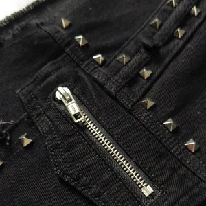 Custom Black Studded Denim Vest for Men <b>Punk</b> Streetwear Sleeveless Button Up <b>Jacket</b> OEM ODM Wholesale Factory Apparel Pro Export - Product Image 4