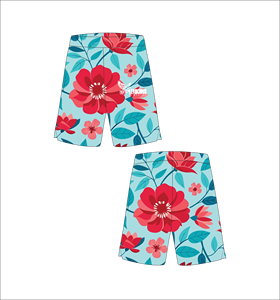 Custom Light Blue Basketball <b>Shorts</b> with <b>Red</b> Floral Pattern Lightweight Breathable Mesh Athletic Training Streetwear Apparel Gea - Product Image 1