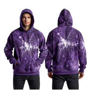 Men Purple Sublimation Hoodie Particle Storm Graphic Oversized Streetwear Fashion Sweatshirt - Product Image 3