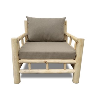 Gubuk Bali Scandinavian Modern 1-Seater Teak <b>Inflatable</b> <b>Sofa</b> Eco-Friendly Rectangular 75x85x75mm for Living Room - Product Image 2