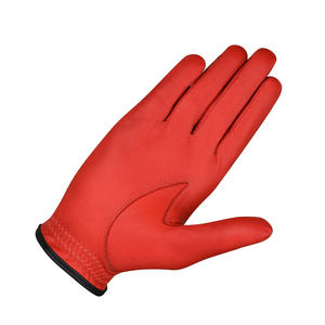 Gants de golf pour hommes de bonne qualité en cuir Cabretta, couleur rouge, paume en cuir synthétique souple, cuir véritable, gants de golf sportifs - Product Image 3