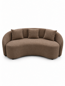Sofá Curvo Cello Marrón de Emerald Sofa, Sofá Redondo Moderno y Contemporáneo para Sala de Estar o Estudio, Fabricante de Sofás con Tela Personalizada - Product Image 1