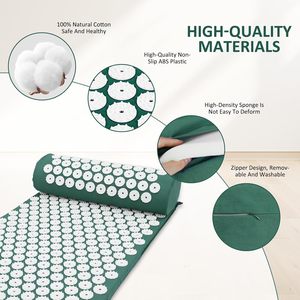 Esterilla de acupresión para yoga, esterilla de acupuntura OEM, esterilla de masaje con púas de ABS, juego de esterilla y almohada de acupresión para masaje corporal unisex en casa - Product Image 4