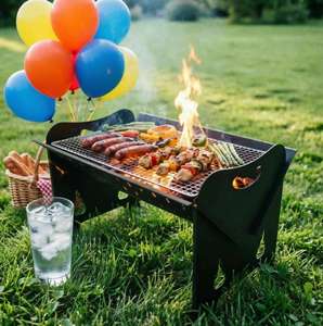 Brasero portable moderne |   Brasero pliable en acier inoxydable pour le camping en plein air, les terrasses et les soirées barbecue respectueux de l'environnement - Product Image 2