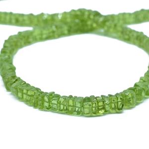Cuentas Cuadradas Heishi de Peridoto Natural de Calidad AAA, Lisas, de 4-5 mm, 16 Pulgadas, para la Elaboración de Joyas - Product Image 1