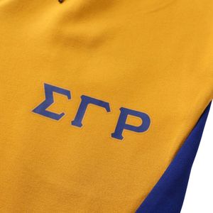 Shorts en molleton technique Sigma Gamma Rho SGRho bleu et or, vêtements grecs haut de gamme, shorts athlétiques de sororité - Product Image 5