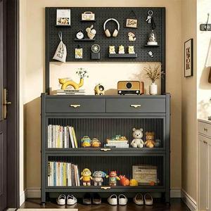 Armoire de rangement multifonctionnelle avec panneau perforé, design gain de place, grande capacité pour l'organisation de l'entrée et de la maison - Product Image 1