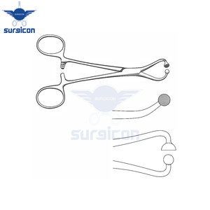 Pinza quirúrgica de acero inoxidable premium con articulación esférica y dentada, 11 cm / 4-1/2 pulgadas, para fijación segura de papel de draping - Product Image 3