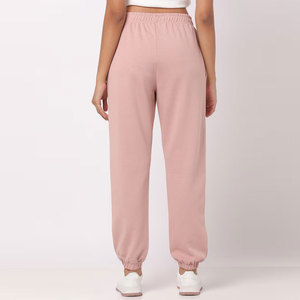 Pantalones Deportivos de Forro Polar Rosa para Mujer, Cintura Elástica, Casuales, Largos, de Color Sólido, para Invierno, de Poliéster/Algodón, con Cierre de Cremallera - Product Image 3