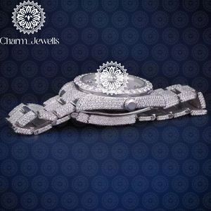 Montre de luxe Charm Jewells en acier inoxydable, boîtier de 40 mm, mouvement mécanique, cadran en verre lumineux, résistance à l'eau 10 bars, date automatique - Product Image 5