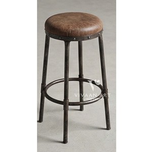 Taburete de Barra Ajustable de Madera Maciza Tradicional con Cojín Confortable y Reposapiés para Isla de Cocina, Comedor y Cafetería - Product Image 2