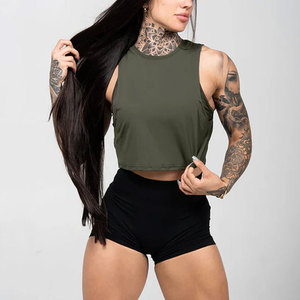 New Streetwear Wholesale Custom Rib <b>Material</b> Casual Wear Crop Top Slim Fit High Quality 220gsm Stretchable Women's Tank Tops - Product Image 2