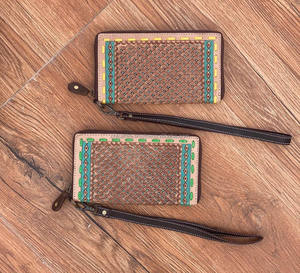 กระเป๋าสตางค์หนังแท้สำหรับผู้หญิง, กระเป๋าคลัทช์ใส่โทรศัพท์กระเป๋าสตางค์อเนกประสงค์สีเทอร์ควอยซ์ - Product Image 4