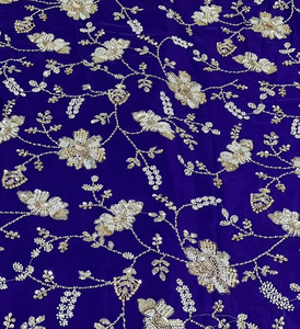Premium Pearl Beaded Lace Fabric Embroidered <b>Sequin</b> Mesh Fabric Luxury Wedding Dress Bridal Gown Lace <b>Material</b> - Product Image 1