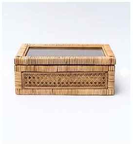 Caja de Almacenamiento de Ratán Tejido Natural de Alta Calidad con Tapa Segura para Sala de Estar, Dormitorio, Oficina y Decoración del Hogar en Venta - Product Image 4