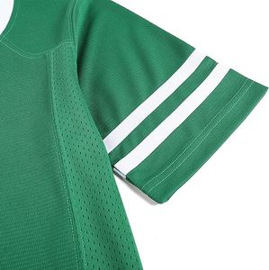 เสื้อฟุตบอลอเมริกันคอวีสีเขียวแขนสั้นผ้าตาข่ายระบายอากาศได้ดีเสื้อผ้ากีฬาผู้ชายทรงปกติขนาดผู้ใหญ่ - Product Image 4