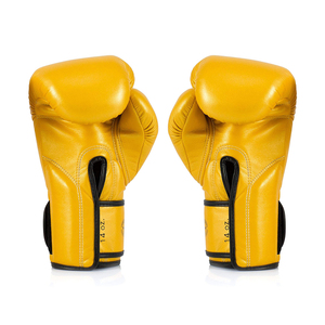 Professional Pro Fighting Fairtex Yellow Sparring Boxing Gloves Genuine Cowhide Leather Breathable Adjustable Wrist <b>Strap</b> Boxing - Product Image 4