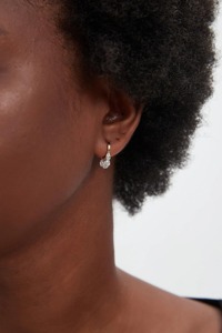 Pendientes de Aro Flotantes de Oro Sólido de 14K con 5 Diamantes Cultivados en Laboratorio en Forma de Pera de 8mm, Joyería Minimalista de Lujo para Mujer, Ideales para Fiestas - Product Image 6