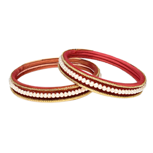 Ethnic Nakshi <b>Bangles</b> 2x6-<b>Copper</b> & Brass Bracelets with Pearl Accents for Engagement - Product Image 1