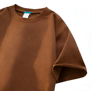 Camiseta Personalizada para Hombre, Talla Grande, 100% Algodón, Tejido Grueso, Detalle de Parche, 260 g/m², Estilo Urbano, Retro, Lavado, Lisa - Product Image 4