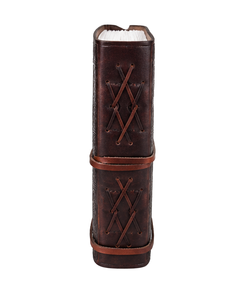 Leather <b>Journal</b> with Embossed Tree of Life Design – Dark Brown Celtic Bound Vintage Diary with Wraparound Strap Closure 7X5inch - Product Image 3