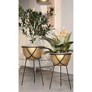Support de plante en métal doré de luxe, pot de fleurs décoratif d'intérieur en fer avec pieds hauts, jardinière moderne nordique pour la décoration de la maison et des hôtels - Product Image 3