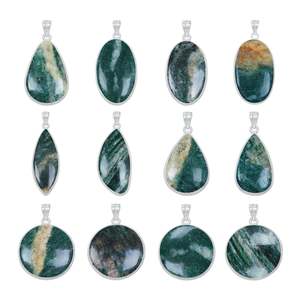 จี้ห้อยคอเงินชุบทองเหลืองรูปทรงมินิมอลทำมือสไตล์วินเทจประดับด้วยกรีนอาเวนเจอรีน  หลากหลายรูปทรง  ขายส่งเครื่องประดับแฟชั่น - Product Image 1