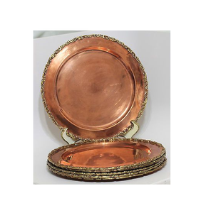 Multi Occasion Copper Charger <b>Plate</b> Dinnerware Solid Design Polished Finish Party Use Copper Charger <b>Plate</b> - Product Image 1