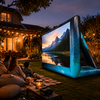 Écran de cinéma gonflable géant commercial personnalisé pour l'extérieur avec projecteur pour événements, fêtes et locations en plein air
